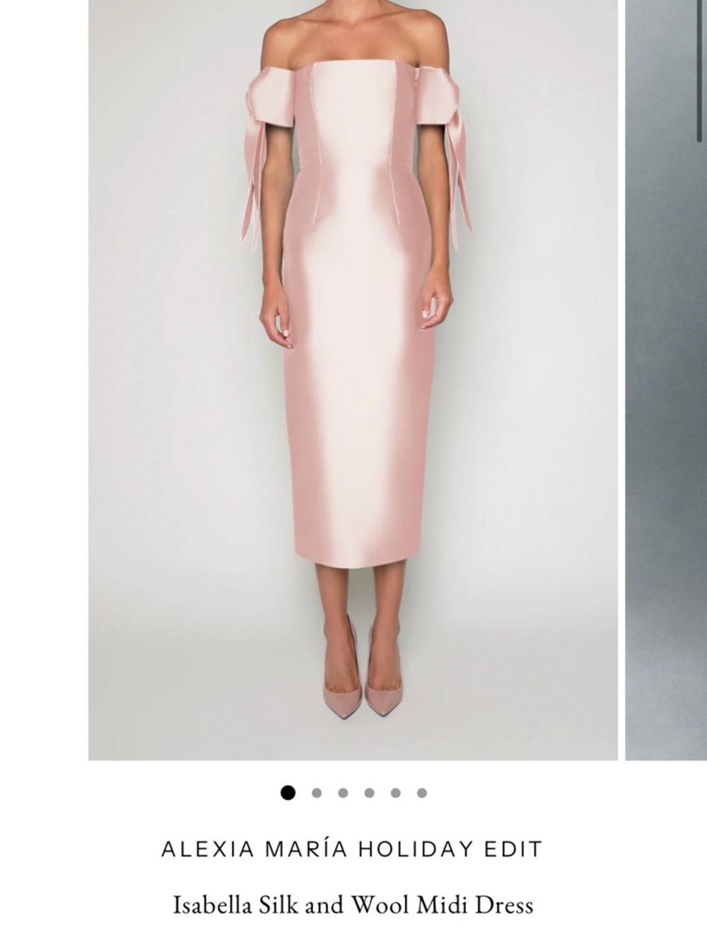 Isabella Dress
Blush Pink Satin Off-Shoulder Gown with Bow Detail